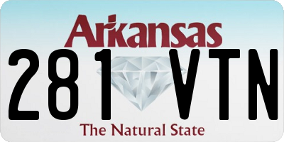 AR license plate 281VTN