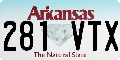 AR license plate 281VTX