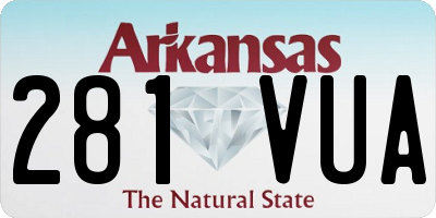 AR license plate 281VUA