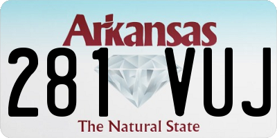 AR license plate 281VUJ