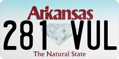 AR license plate 281VUL