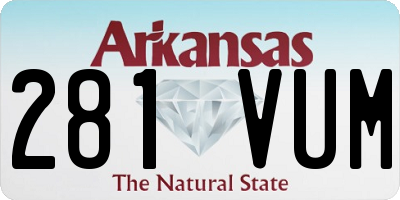 AR license plate 281VUM