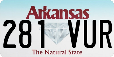 AR license plate 281VUR