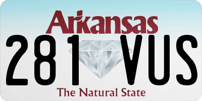 AR license plate 281VUS