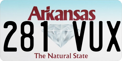 AR license plate 281VUX