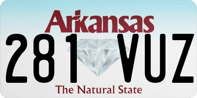 AR license plate 281VUZ