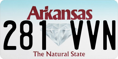 AR license plate 281VVN