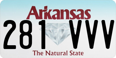 AR license plate 281VVV