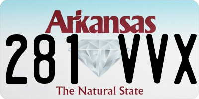 AR license plate 281VVX