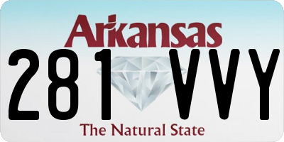 AR license plate 281VVY