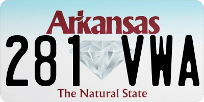 AR license plate 281VWA