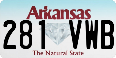 AR license plate 281VWB
