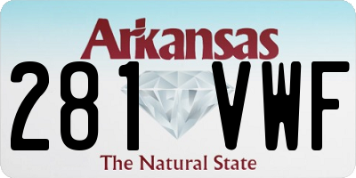 AR license plate 281VWF