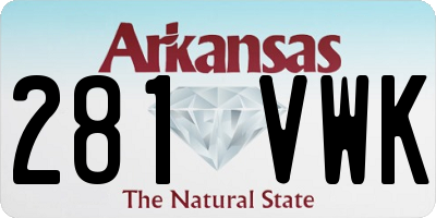 AR license plate 281VWK
