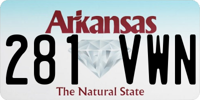 AR license plate 281VWN