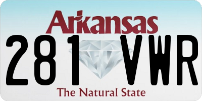 AR license plate 281VWR