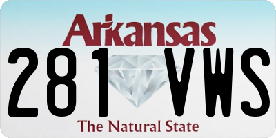 AR license plate 281VWS