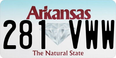 AR license plate 281VWW