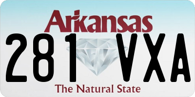 AR license plate 281VXA
