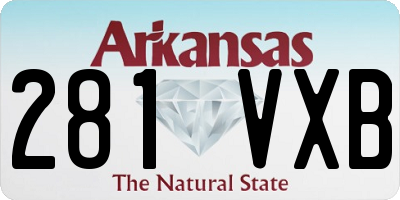AR license plate 281VXB