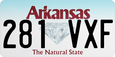 AR license plate 281VXF