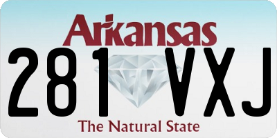 AR license plate 281VXJ