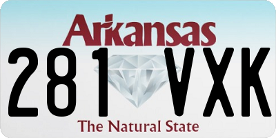 AR license plate 281VXK