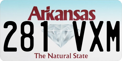 AR license plate 281VXM