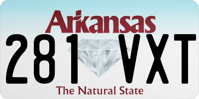 AR license plate 281VXT