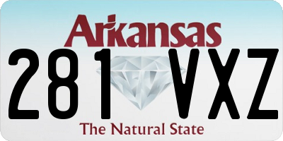 AR license plate 281VXZ
