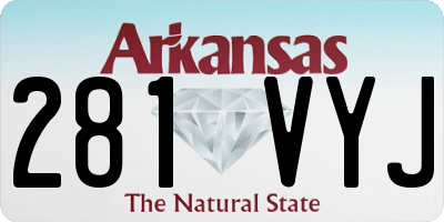 AR license plate 281VYJ