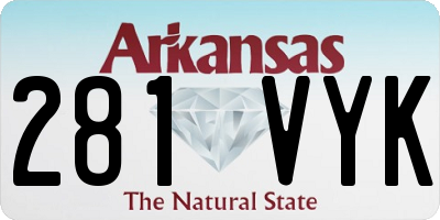 AR license plate 281VYK