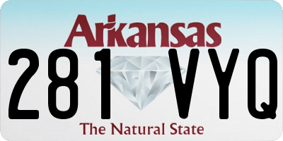 AR license plate 281VYQ