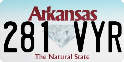 AR license plate 281VYR