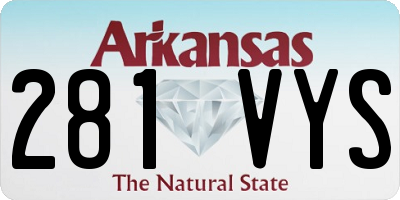 AR license plate 281VYS