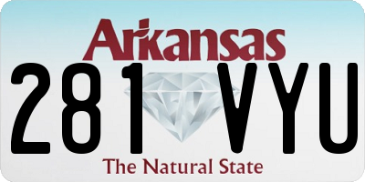 AR license plate 281VYU