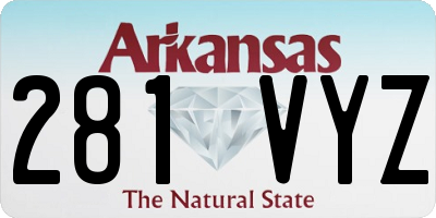 AR license plate 281VYZ