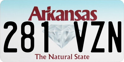 AR license plate 281VZN