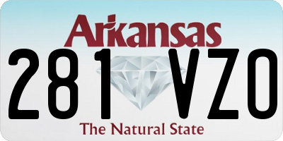 AR license plate 281VZO