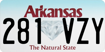 AR license plate 281VZY