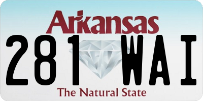 AR license plate 281WAI