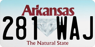 AR license plate 281WAJ