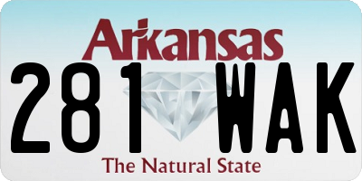 AR license plate 281WAK