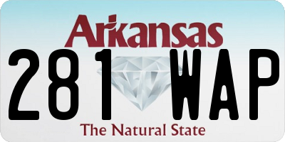 AR license plate 281WAP