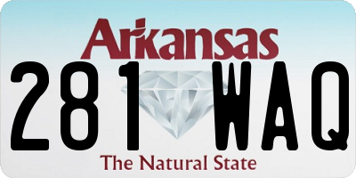 AR license plate 281WAQ