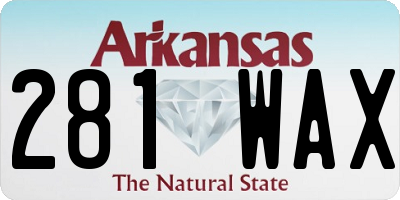 AR license plate 281WAX