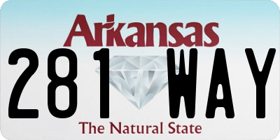 AR license plate 281WAY