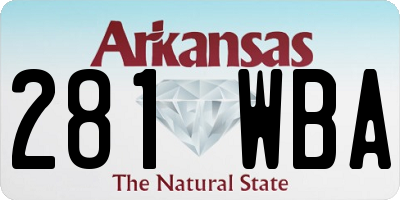 AR license plate 281WBA