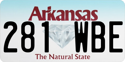 AR license plate 281WBE