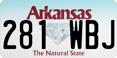 AR license plate 281WBJ